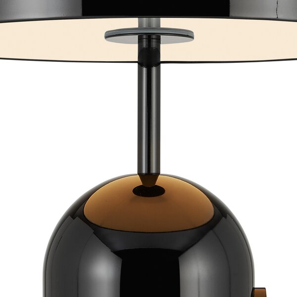 Tom Dixon LED stolna lampa Bell, crna, visina 43 cm, prigušljiva, prigušiva, Crno, Dnevni boravak/blagovaonica, Metal