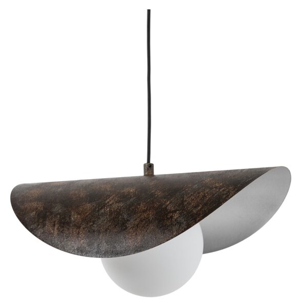 Opviq Vatoz viseća svjetiljka, 1 žarulja, crna, Ø 40 cm, metal/staklo, prigušiva, Crno, Dnevni boravak/blagovaonica, Metal
