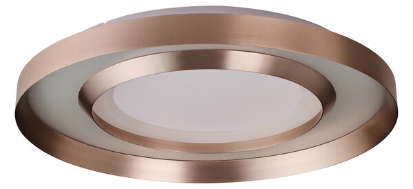 Brilliant LED stropna svjetiljka Onix, Ø 60 cm, ružičasto zlato, metal, prigušiva, Zlato / mjed, Dnevni boravak/blagovaonica, Aluminij