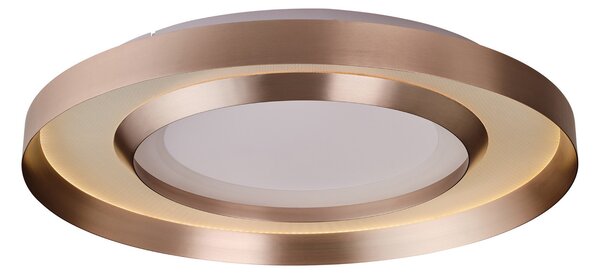 Brilliant LED stropna svjetiljka Onix, Ø 60 cm, ružičasto zlato, metal, prigušiva, Zlato / mjed, Dnevni boravak/blagovaonica, Aluminij