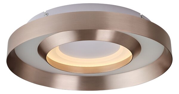 Brilliant LED stropna svjetiljka Onix, Ø 40 cm, ružičasto zlato, metal, prigušiva, Zlato / mjed, Dnevni boravak/blagovaonica, Aluminij