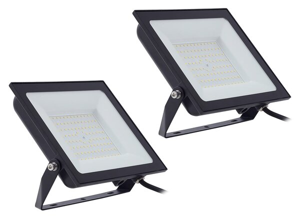 PRIOS Prios LED vanjski reflektor Maikel, 100 W, metalni, set od 2 komada, Crno, Aluminij