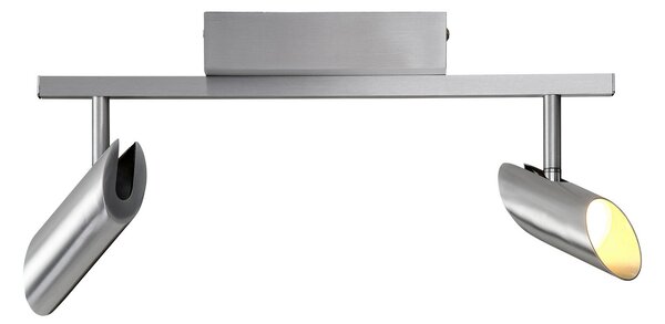 Brilliant LED stropni reflektor Risell, duljina 35 cm, boja aluminija, prigušiva, Metalik, Dnevni boravak/blagovaonica, Aluminij