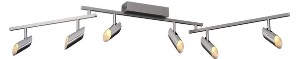 Brilliant LED stropni reflektor Risell, duljina 142 cm, boja aluminija, prigušiva, Metalik, Dnevni boravak/blagovaonica, Aluminij
