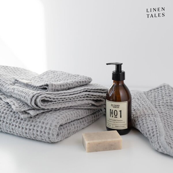 Svijetlo sivi ručnici i kuhinjske krpe u setu od 3 kom Honeycomb - Linen Tales