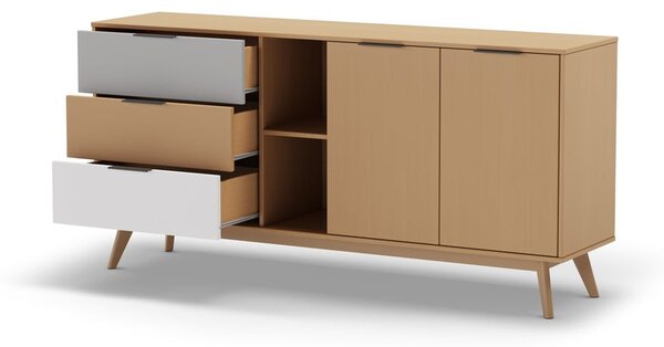 Niska komoda od borovine u prirodnoj boji 165x81 cm Elfa – Marckeric