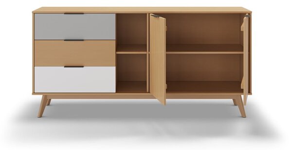Niska komoda od borovine u prirodnoj boji 165x81 cm Elfa – Marckeric