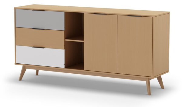 Niska komoda od borovine u prirodnoj boji 165x81 cm Elfa – Marckeric