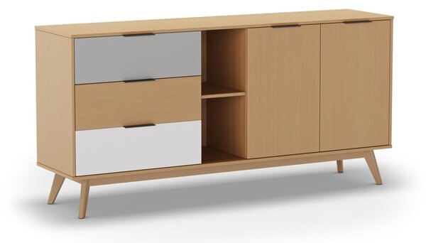 Niska komoda od borovine u prirodnoj boji 165x81 cm Elfa – Marckeric
