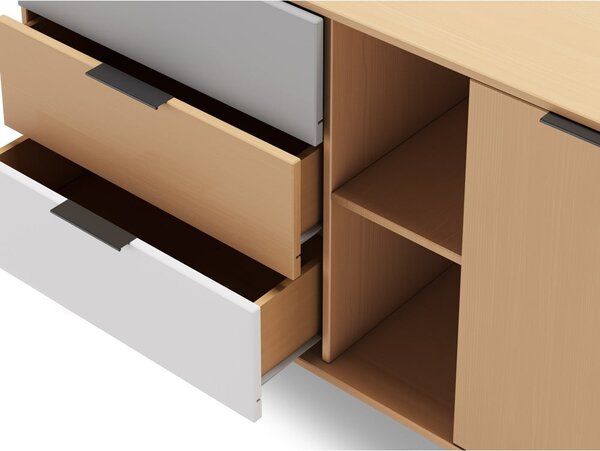 Niska komoda od borovine u prirodnoj boji 165x81 cm Elfa – Marckeric