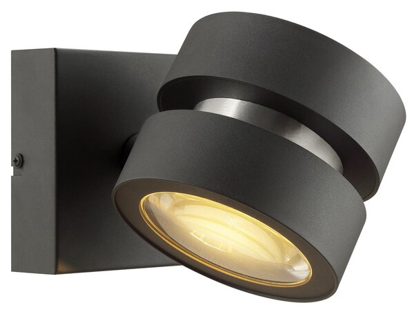 Brilliant LED zidna svjetiljka Glow-Sphere, crna, Ø 13 cm, metalna, 2 žarulje., prigušiva, Crno, Dnevni boravak/blagovaonica, Aluminij