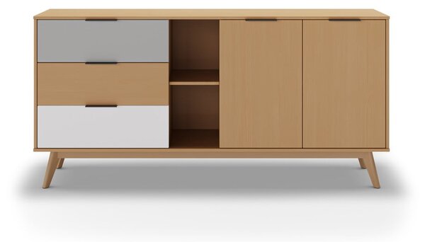 Niska komoda od borovine u prirodnoj boji 165x81 cm Elfa – Marckeric