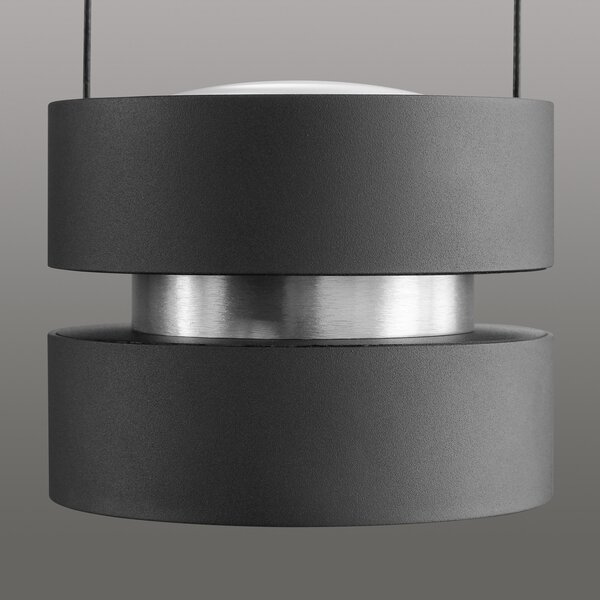 Brilliant LED viseća lampa Glow-Sphere, duljina 112 cm, crna, metalna, prigušiva, Crno, Dnevni boravak/blagovaonica, Aluminij