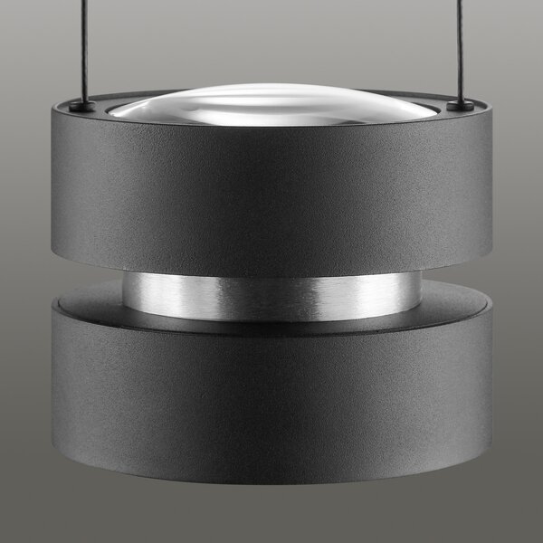 Brilliant LED viseća svjetiljka Glow-Sphere, Ø 18 cm, crna, metalna, prigušiva, Crno, Dnevni boravak/blagovaonica, Aluminij