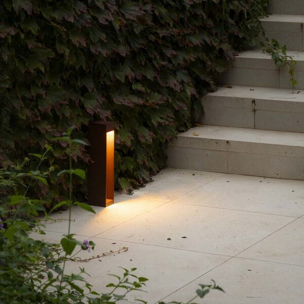 FARO BARCELONA Cerler LED postolje, smeđe, 35 cm, metalno, IP65, CCT, Smeđa / hrđa, Aluminij
