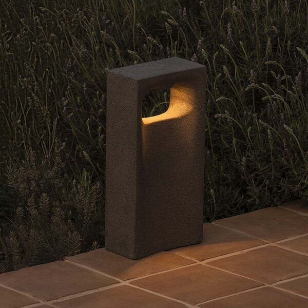 FARO BARCELONA LED postolje Glint, 2700K, 40 cm, siva, beton, IP55, Sivo, Beton