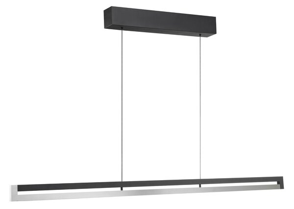 Brilliant LED viseća svjetiljka Pulse, duljina 120 cm, crna, metalna, prigušiva, Crno, Dnevni boravak/blagovaonica, Metal