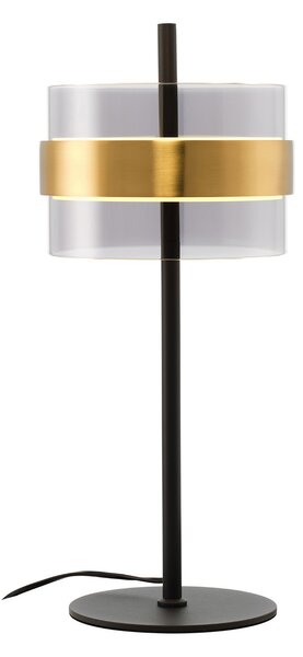 Brilliant LED stolna lampa Inside, boje mesinga/dimno siva, visina 49 cm, prigušiva, Sivo, Dnevni boravak/blagovaonica, Staklo