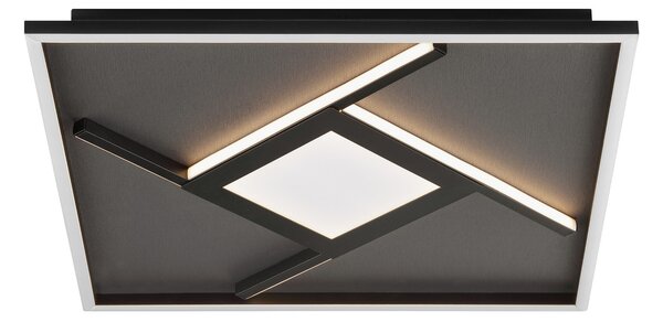 Brilliant LED stropna svjetiljka Hardy, duljina 46 cm, crni mat metal/tkanina, Crno, Dnevni boravak/blagovaonica, Tkanina / tekstil