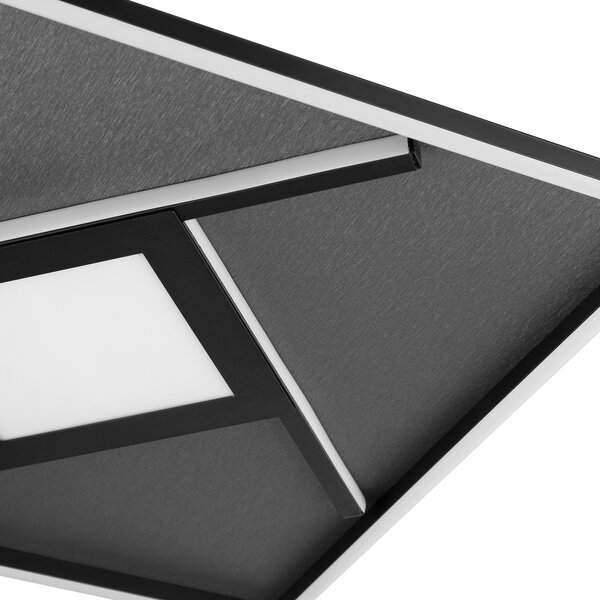Brilliant LED stropna svjetiljka Hardy, duljina 46 cm, crni mat metal/tkanina, Crno, Dnevni boravak/blagovaonica, Tkanina / tekstil