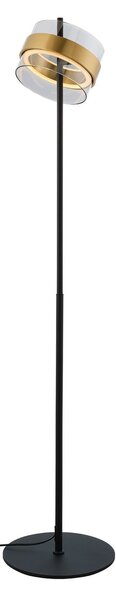 Brilliant LED podna lampa Inside, boje mesinga/dimno siva, visina 146 cm, prigušiva, Sivo, Dnevni boravak/blagovaonica, Staklo