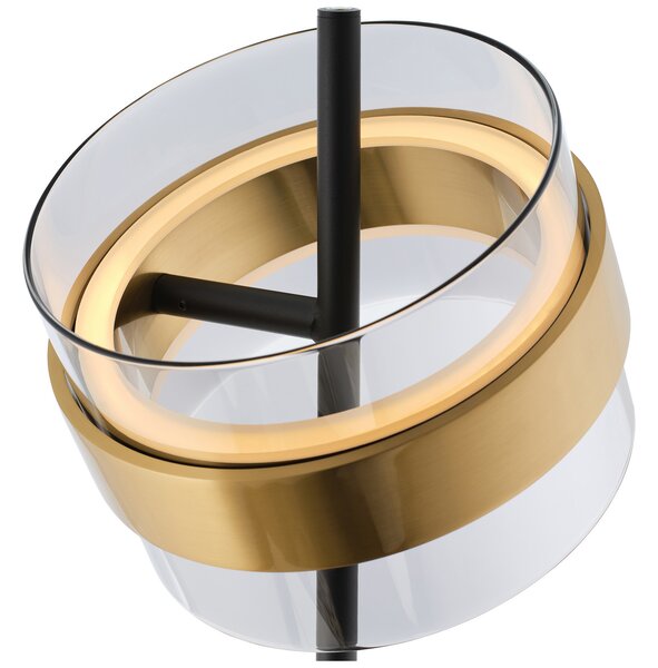 Brilliant LED podna lampa Inside, boje mesinga/dimno siva, visina 146 cm, prigušiva, Sivo, Dnevni boravak/blagovaonica, Staklo