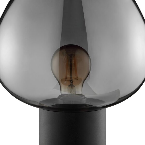 Brilliant Stolna lampa Ligari, crna/dimno siva, visina 28 cm metal/staklo, Sivo, Dnevni boravak/blagovaonica, Staklo