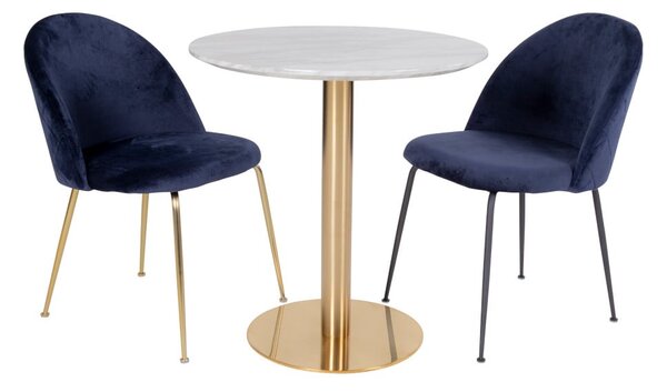 Okrugli blagovaonski stol s pločom stola u mramornom dekoru ø 90 cm Bolzano – House Nordic