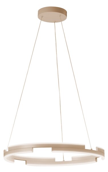 FISCHER & HONSEL Kružna LED viseća lampa, boje pijeska, Ø 60 cm, metal, CCT, prigušiva, Bež, Dnevni boravak/blagovaonica, Metal
