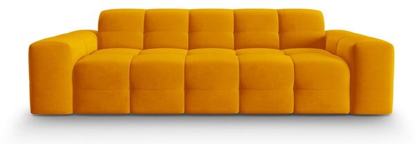 Oker žuta baršunasta sofa 222 cm Kendal - Micadoni Home