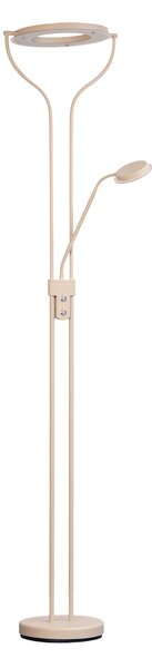 FISCHER & HONSEL Davos LED podna lampa, boje pijeska, visina 180 cm, 2 žarulje, CCT, prigušiva, Bež, Dnevni boravak/blagovaonica, Metal, Svjetlo za čitanje