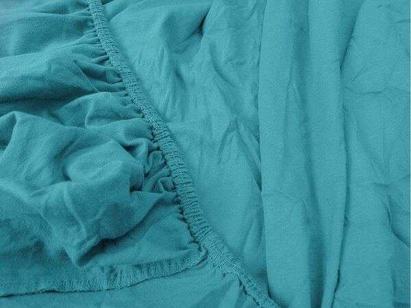 Jersey plahta EXCLUSIVE tirkizna 160 x 200 cm