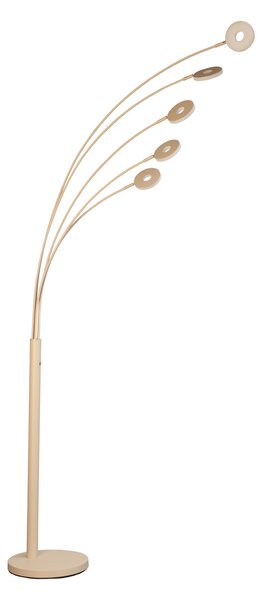 FISCHER & HONSEL LED podna lampa Dent, boje pijeska, visina 225 cm, CCT, 5 žarulja., prigušiva, Bež, Dnevni boravak/blagovaonica, Metal, Stalak kišobran