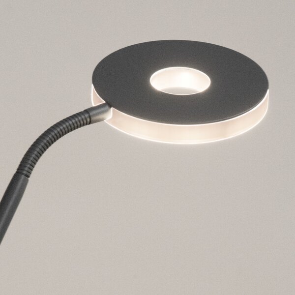 FISCHER & HONSEL LED podna lampa Dent, pješčano siva, 180 cm, metalna, CCT, 2 žarulje., prigušiva, Sivo, Dnevni boravak/blagovaonica, Metal, Svjetlo za čitanje