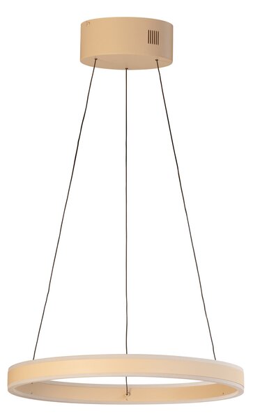 FISCHER & HONSEL Silvio LED viseća lampa, Ø 50 cm, boje pijeska, metal, CCT,, prigušiva, Bež, Dnevni boravak/blagovaonica, Metal