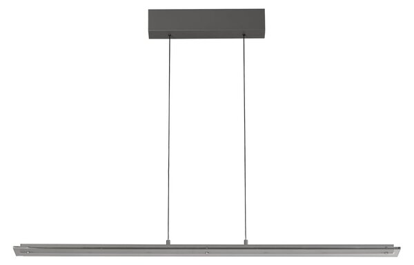 FISCHER & HONSEL Torvi LED viseća svjetiljka, pješčano siva/dimno siva, duljina 115 cm, CCT, prigušiva, Sivo, Dnevni boravak/blagovaonica, Metal