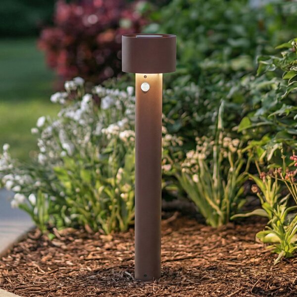 Arcchio Milten LED svjetlo za stazu, 65 cm, hrđa, IP65, senzor, Smeđa / hrđa, Aluminij