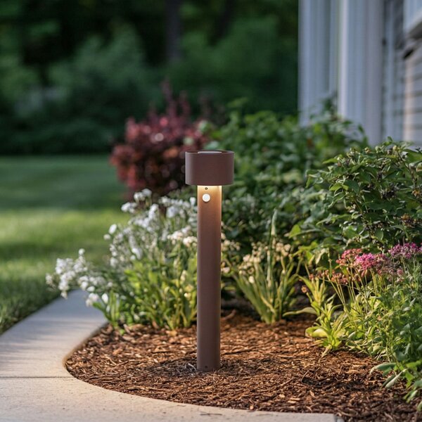 Arcchio Milten LED svjetlo za stazu, 65 cm, hrđa, IP65, senzor, Smeđa / hrđa, Aluminij