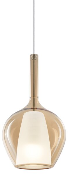 IDEAL LUX Viseća lampa Ideal Lux Kalique 1, jantarna, Ø 18 cm, prigušiva, Bež, Dnevni boravak/blagovaonica, Plastika