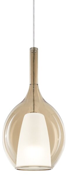 IDEAL LUX Viseća lampa Ideal Lux Kalique 2, jantarna, Ø 18 cm, prigušiva, Bež, Dnevni boravak/blagovaonica, Plastika