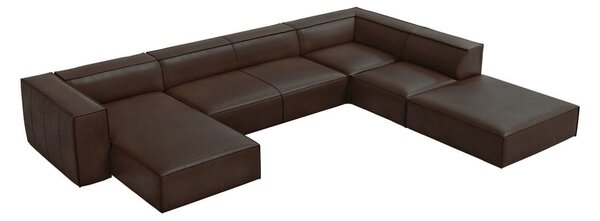 Tamnosmeđa kožna kutna garnitura (desni kut) Madame - Windsor & Co Sofas