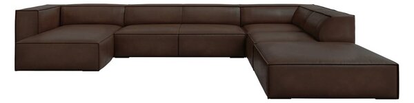 Tamnosmeđa kožna kutna garnitura (desni kut) Madame - Windsor & Co Sofas