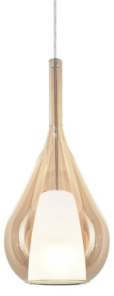 IDEAL LUX Viseća lampa Ideal Lux Kalique 3, jantarna, Ø 18 cm, prigušiva, Bež, Dnevni boravak/blagovaonica, Plastika