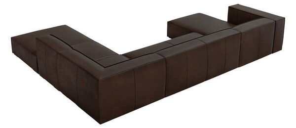 Tamnosmeđa kožna kutna garnitura (desni kut) Madame - Windsor & Co Sofas