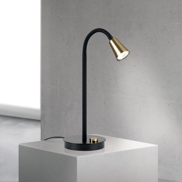 ORION Stolna lampa Dotty, mesing, visina 45 cm, podnožje, prigušivač, GU10, prigušiva, Zlato / mjed, Dnevni boravak/blagovaonica, Metal, Svjetlo za čitanje