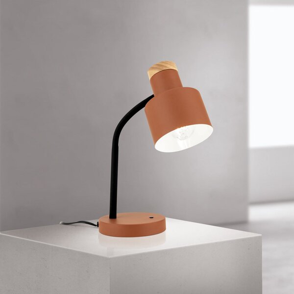 ORION Stolna lampa Gili, koraljno crvena, čelik, visina 35 cm, E27, Crvena, Dnevni boravak/blagovaonica, Metal