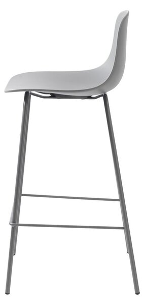 Siva plastična barska stolica (visine sjedala 67,5 cm) Whitby – Unique Furniture