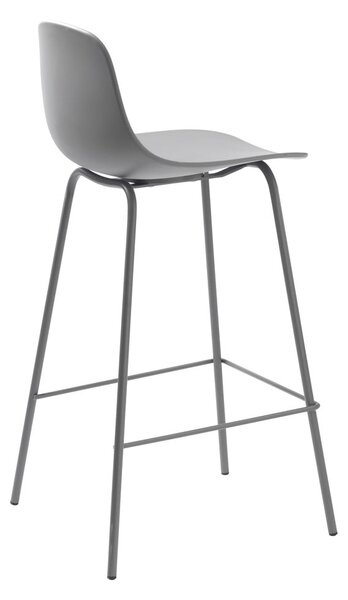 Siva plastična barska stolica (visine sjedala 67,5 cm) Whitby – Unique Furniture