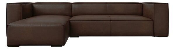 Tamnosmeđa kožna kutna garnitura (lijevi kut) Madame - Windsor & Co Sofas