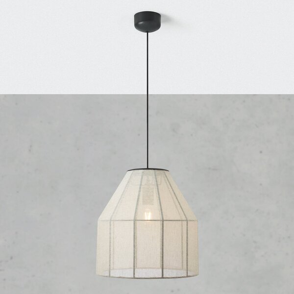 Markslöjd Aiko viseća lampa, bež/crna, Ø 37 cm, tkanina/metal, prigušiva, Bež, Dnevni boravak/blagovaonica, Tkanina / tekstil